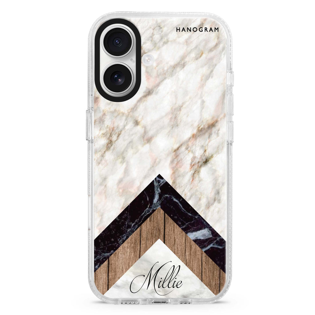 Marble & Wood MagSafe Compatible iPhone 16 Ultra Clear Case - Personalized and Stylish Protection