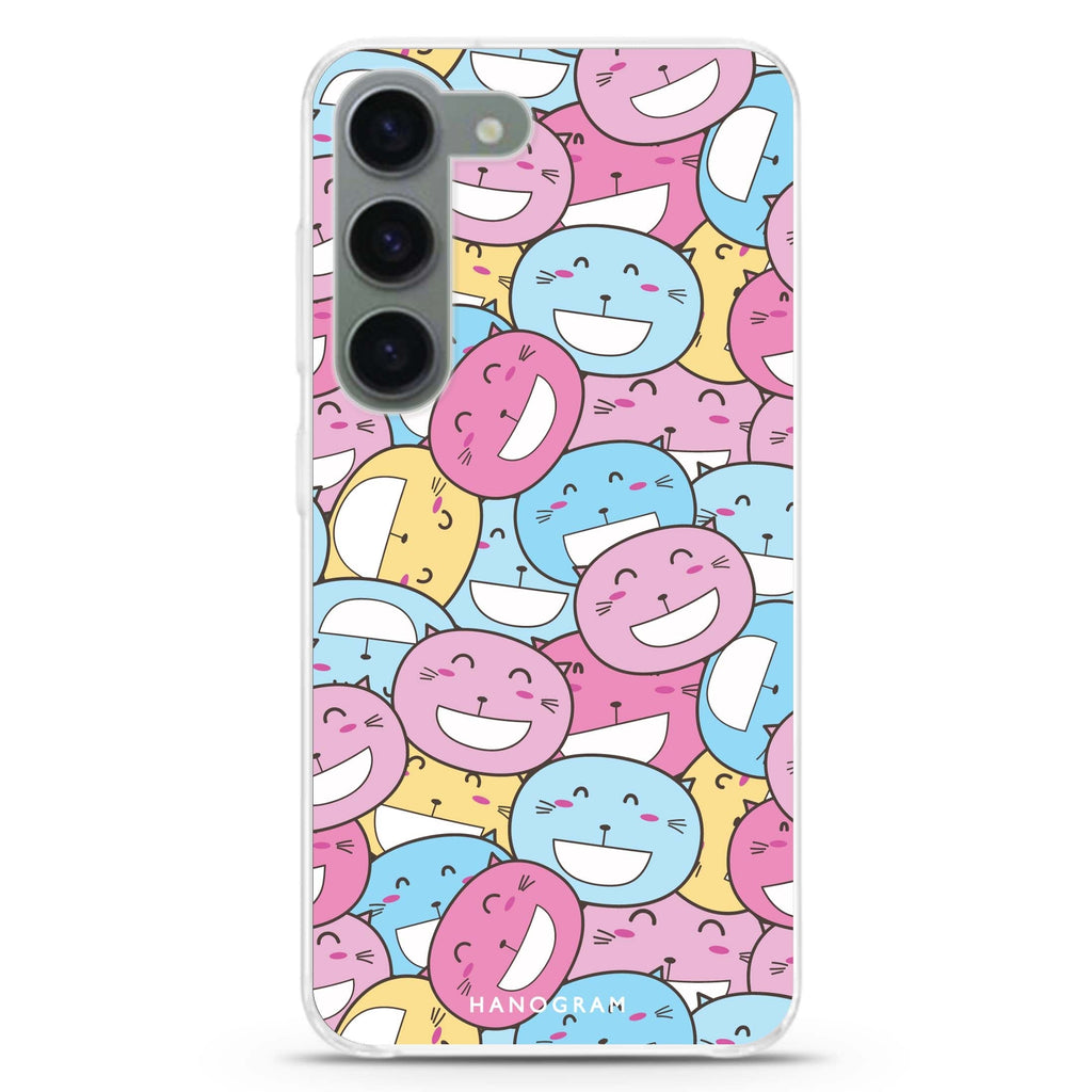 Furry Features ultra-clear case for Samsung Galaxy S23/S22, front view