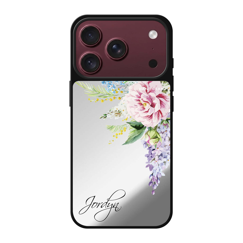 Tropical Floral II personalized name spring flower floral iPhone 18 Pro Max mirror case