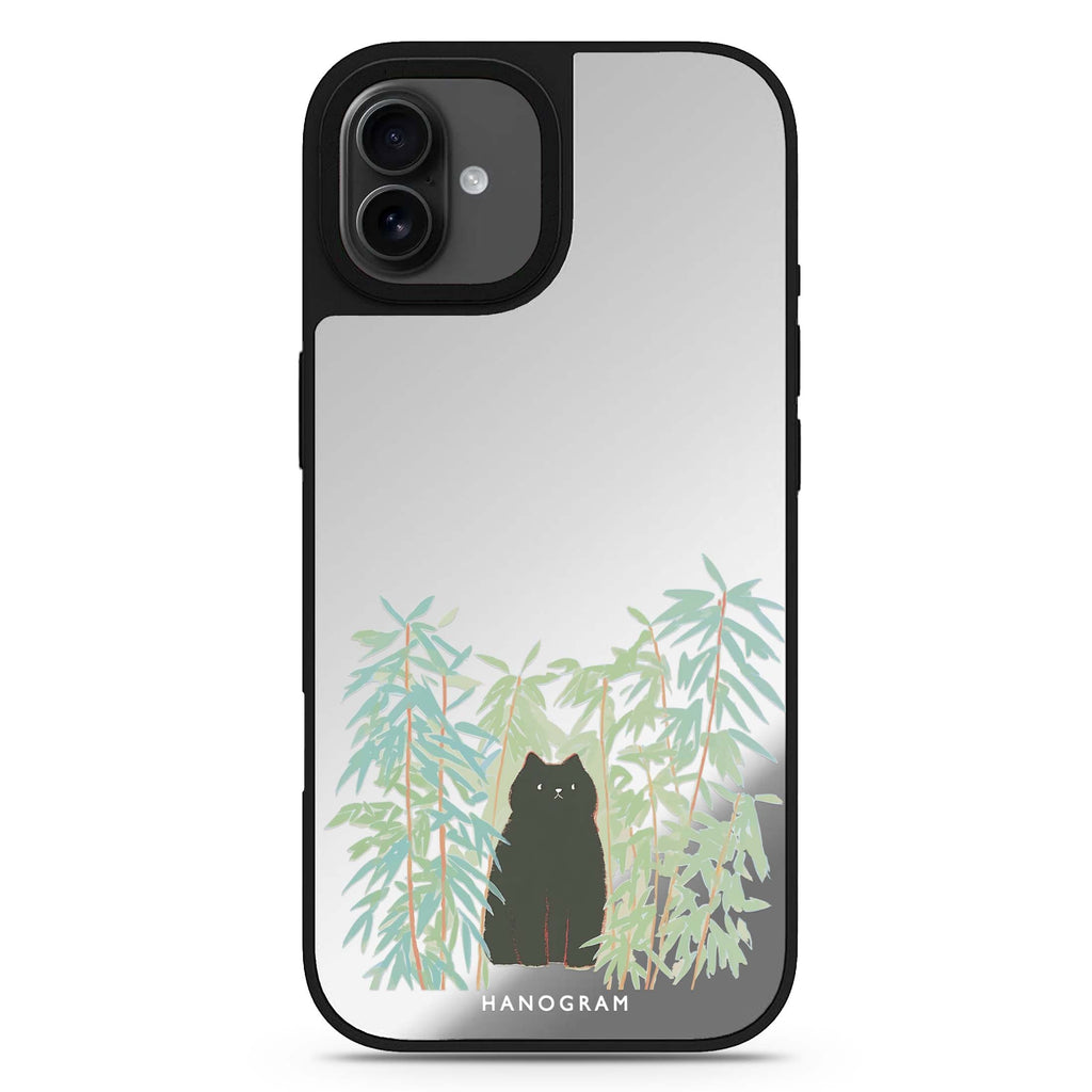 Bamboo Whiskers black cat lucky black cat black cat iPhone 17 mirror case