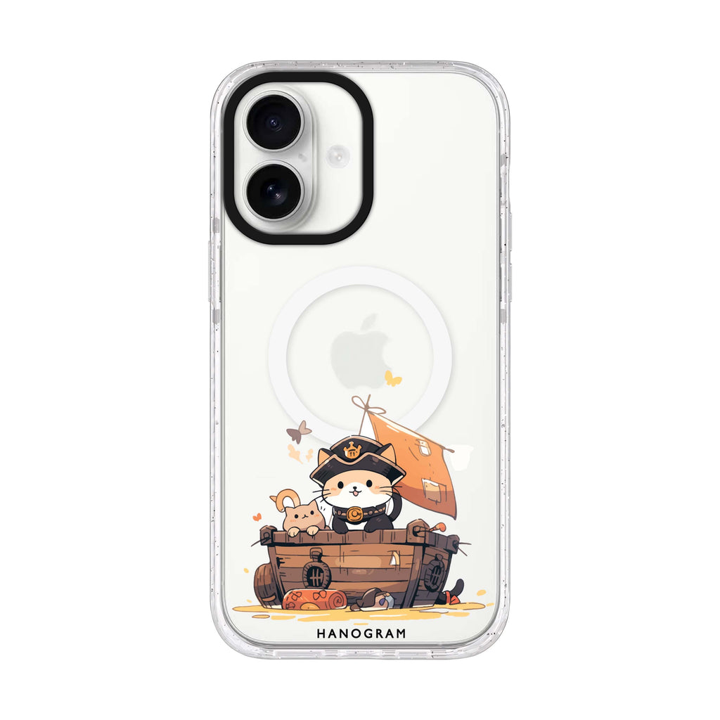 Feline Corsair iPhone 17 ultra clear MagSafe case, front product view