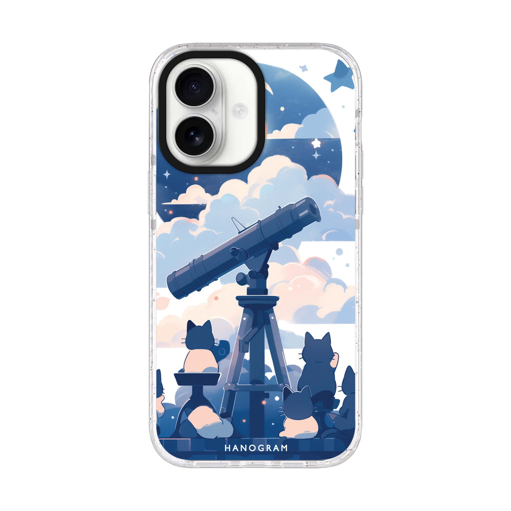 StarGaze Kitty iPhone 17 ultra clear MagSafe case, front product view