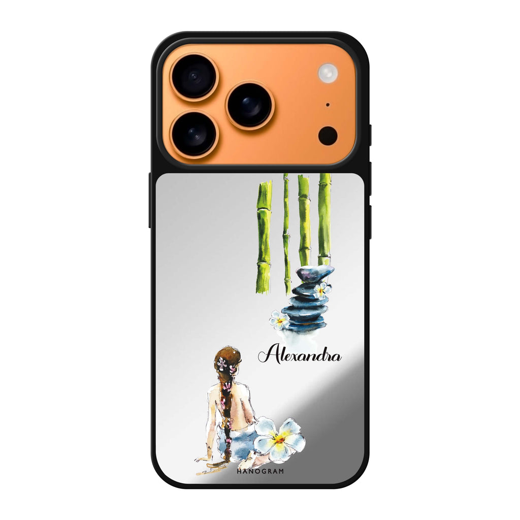Zen personalized name minimal iPhone 17 Pro Max mirror case