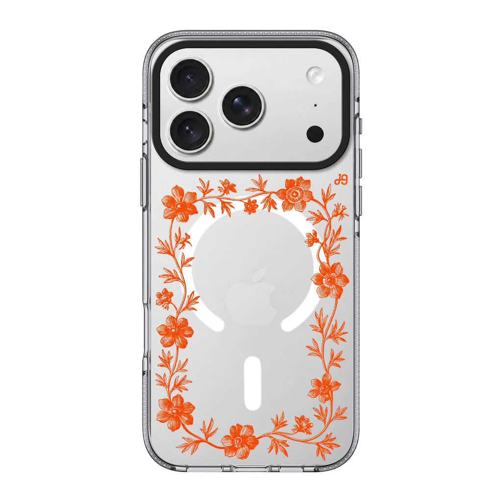 Saffron Vine Frame iPhone 18 Pro Max Ultra Clear Case - Image 1