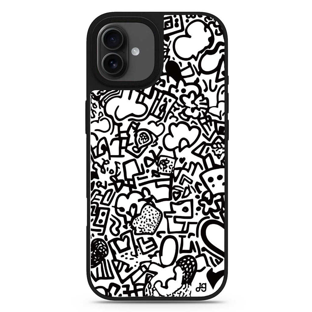 Love Lines heart design iPhone 17 mirror case