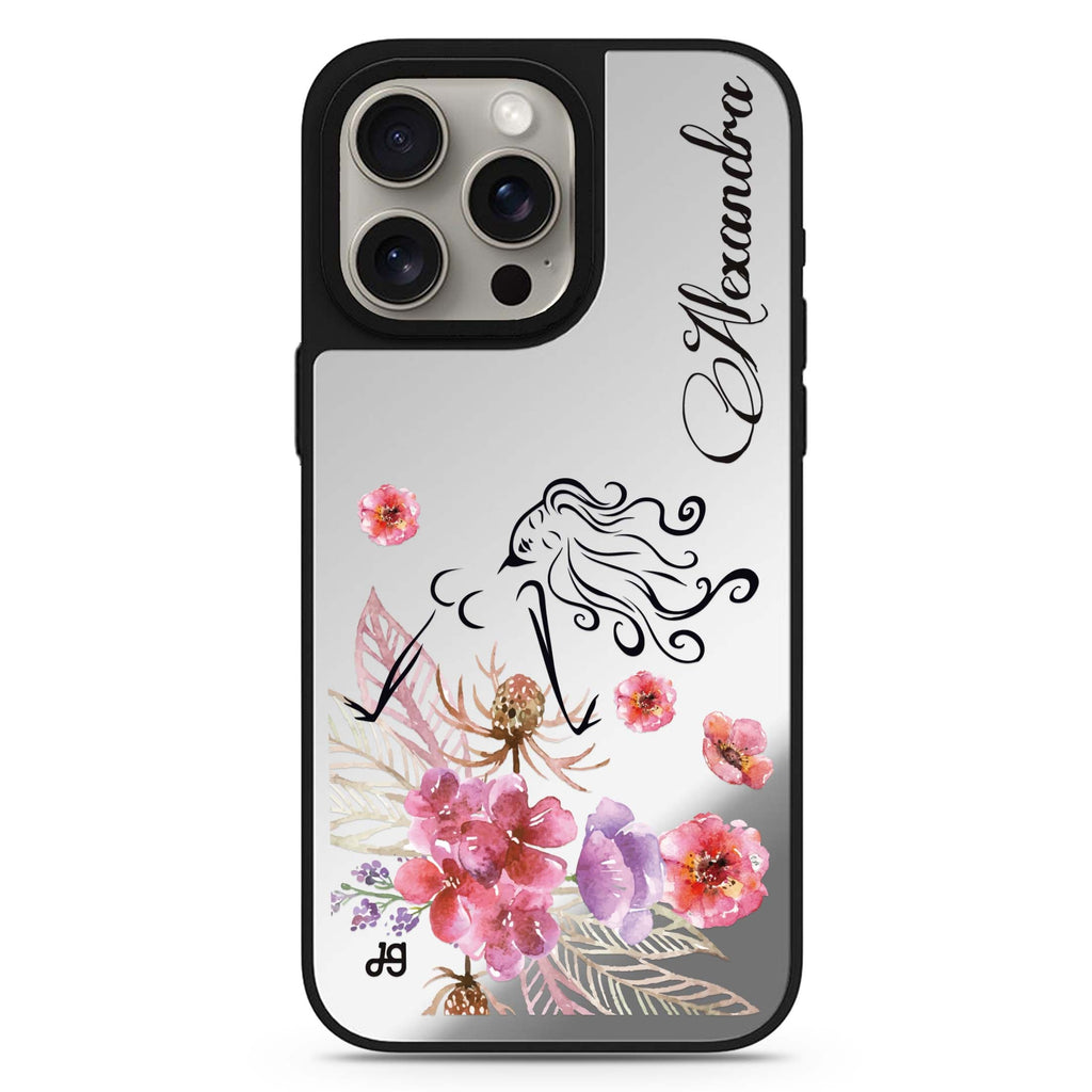 Floral Fairy I personalized name MagSafe mirror case for iPhone 16/15/14 Pro Max and Pro, main view