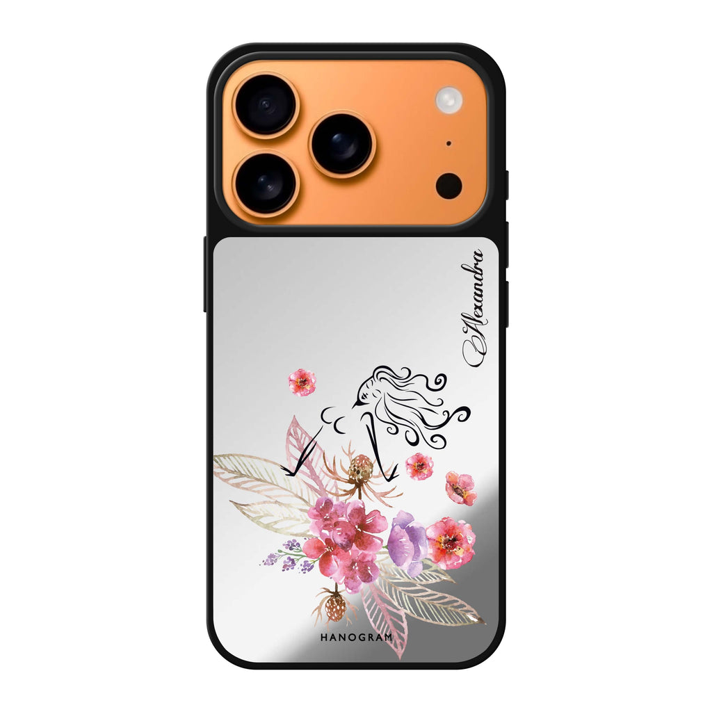 Floral Fairy I personalized name spring flower floral iPhone 17 Pro Max mirror case