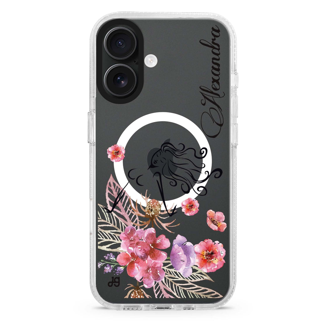 Floral Fairy I MagSafe Compatible iPhone 16 Ultra Clear Case - Personalized and Stylish Protection