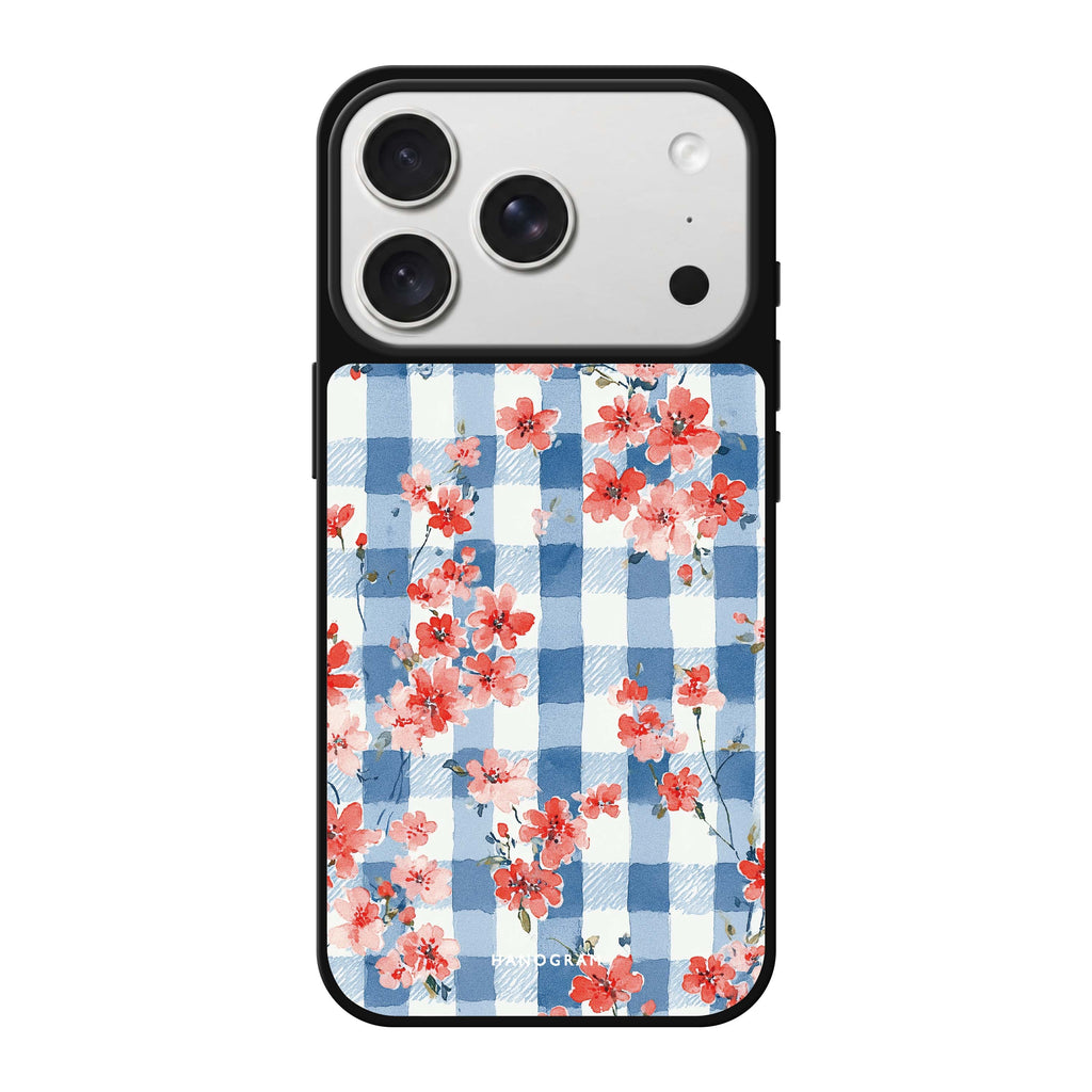 Gingham Bloom spring flower floral iPhone 18 Pro Max mirror case