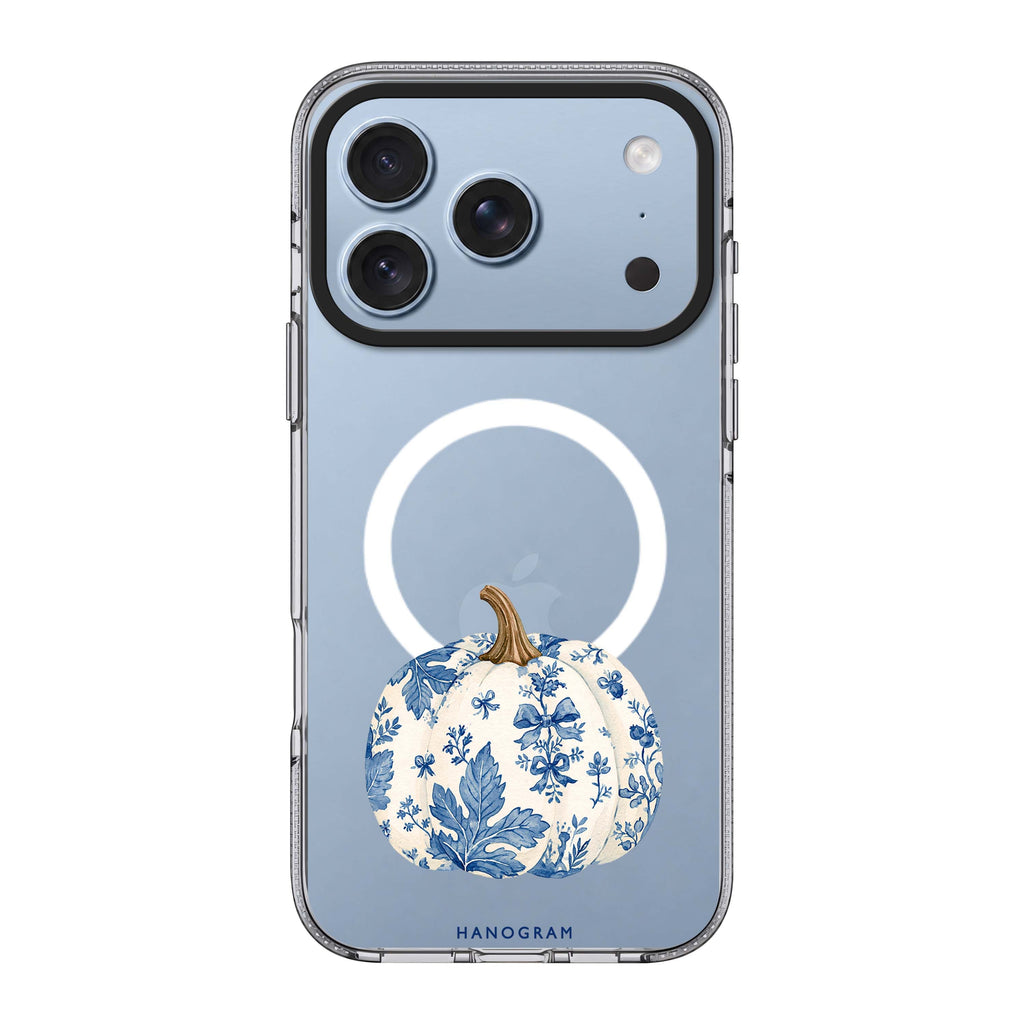 Blue China Pumpkin iPhone 18 Pro Max Ultra Clear Case - Image 1