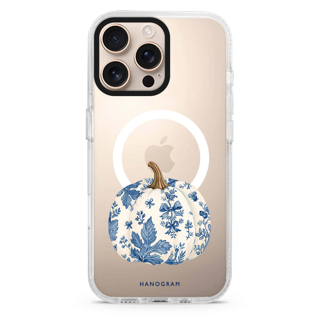 Blue China Pumpkin MagSafe Compatible Ultra Clear Case for iPhone 16 Pro Max - main view