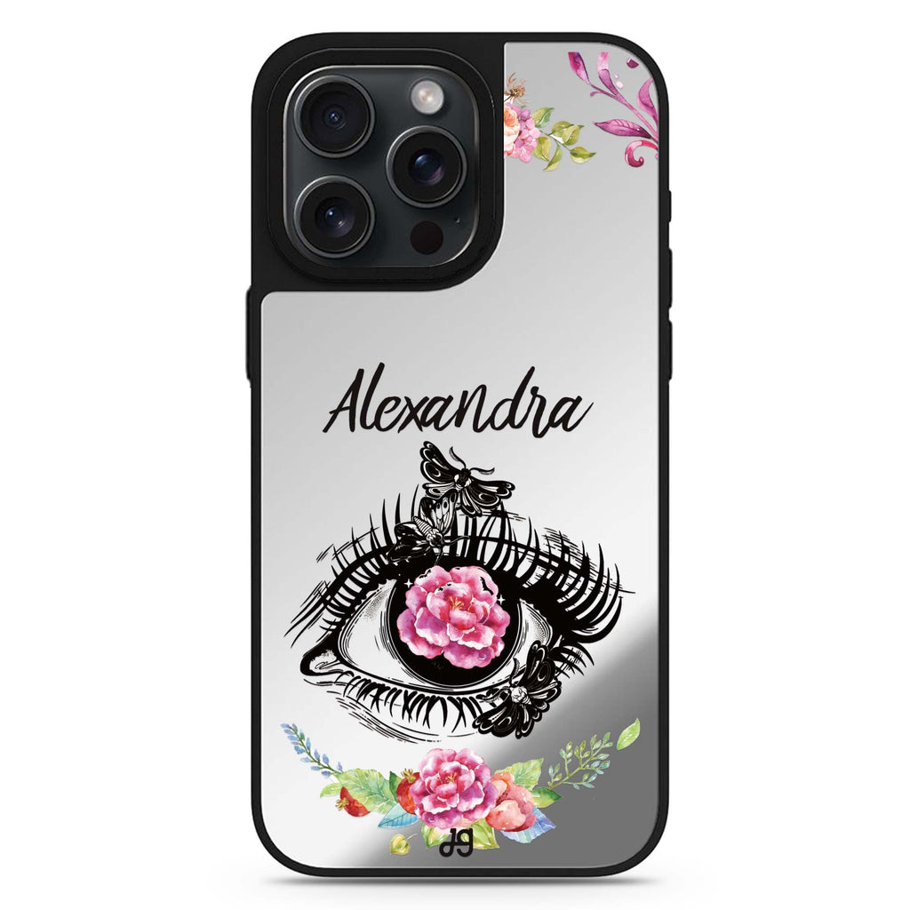 Flower in Eye personalized name MagSafe mirror case for iPhone 16/15/14 Pro Max and Pro, main view