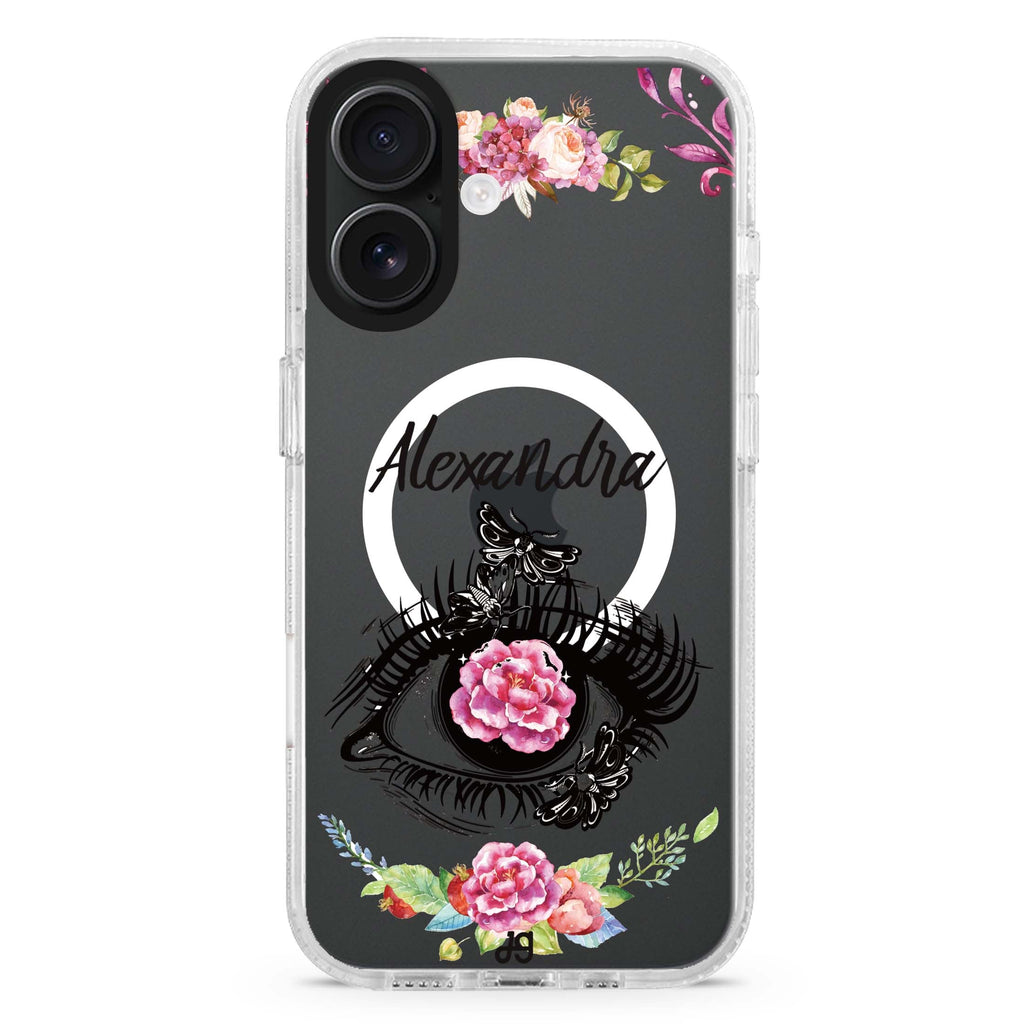 Flower in Eye MagSafe Compatible iPhone 16 Ultra Clear Case - Personalized and Stylish Protection
