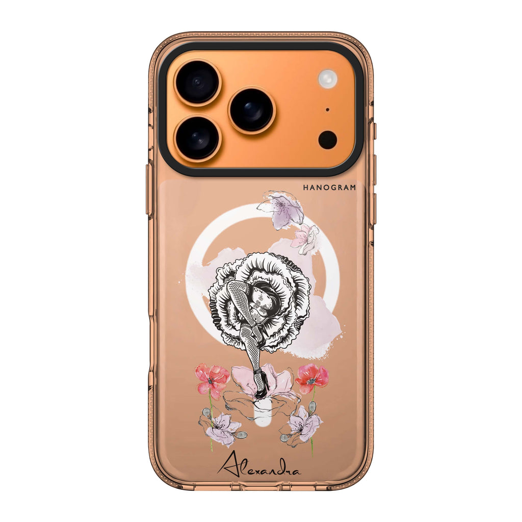 Dancing Flora personalized name flower floral iPhone 17 Pro Max ultra clear case