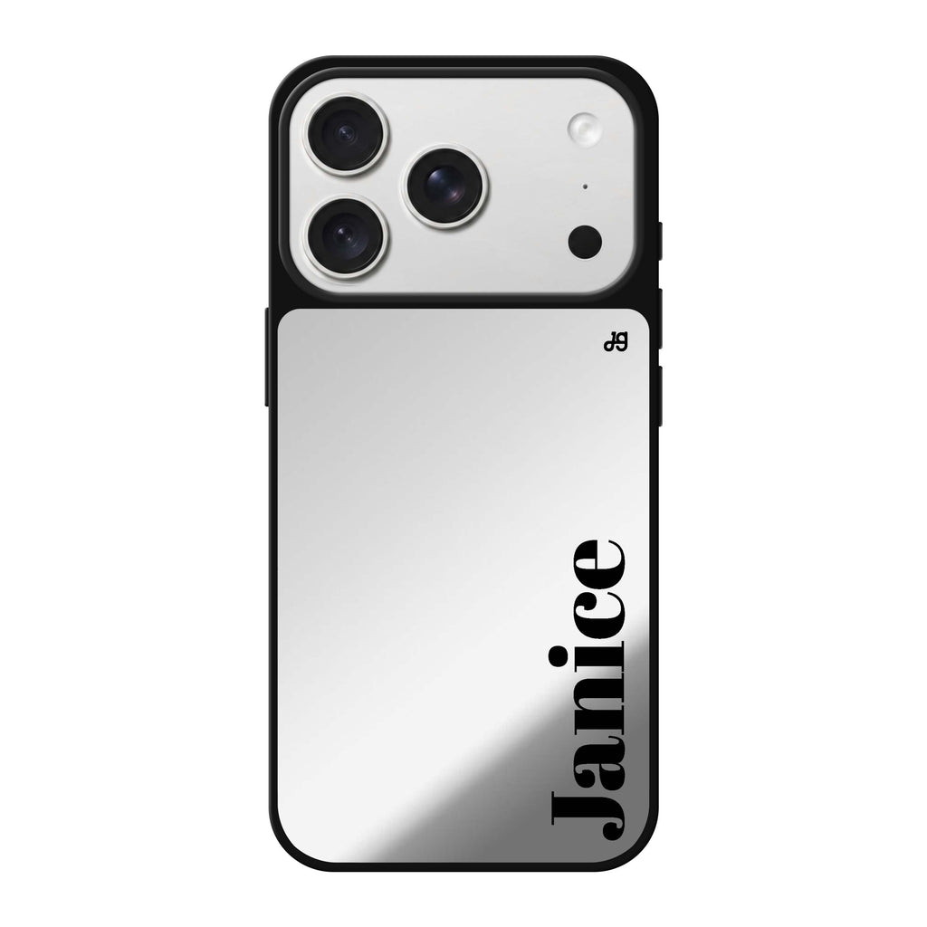 Calliglow personalized name typography iPhone 18 Pro Max mirror case