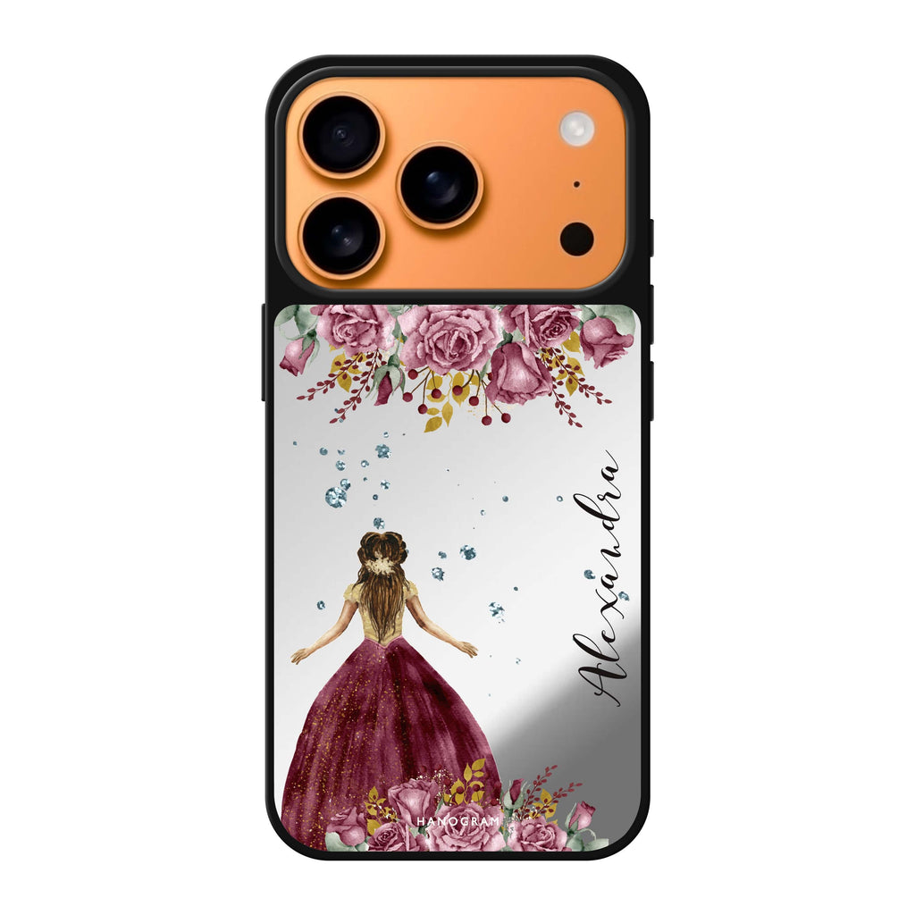 Princess In Garden personalized name spring floral nature iPhone 17 Pro Max mirror case