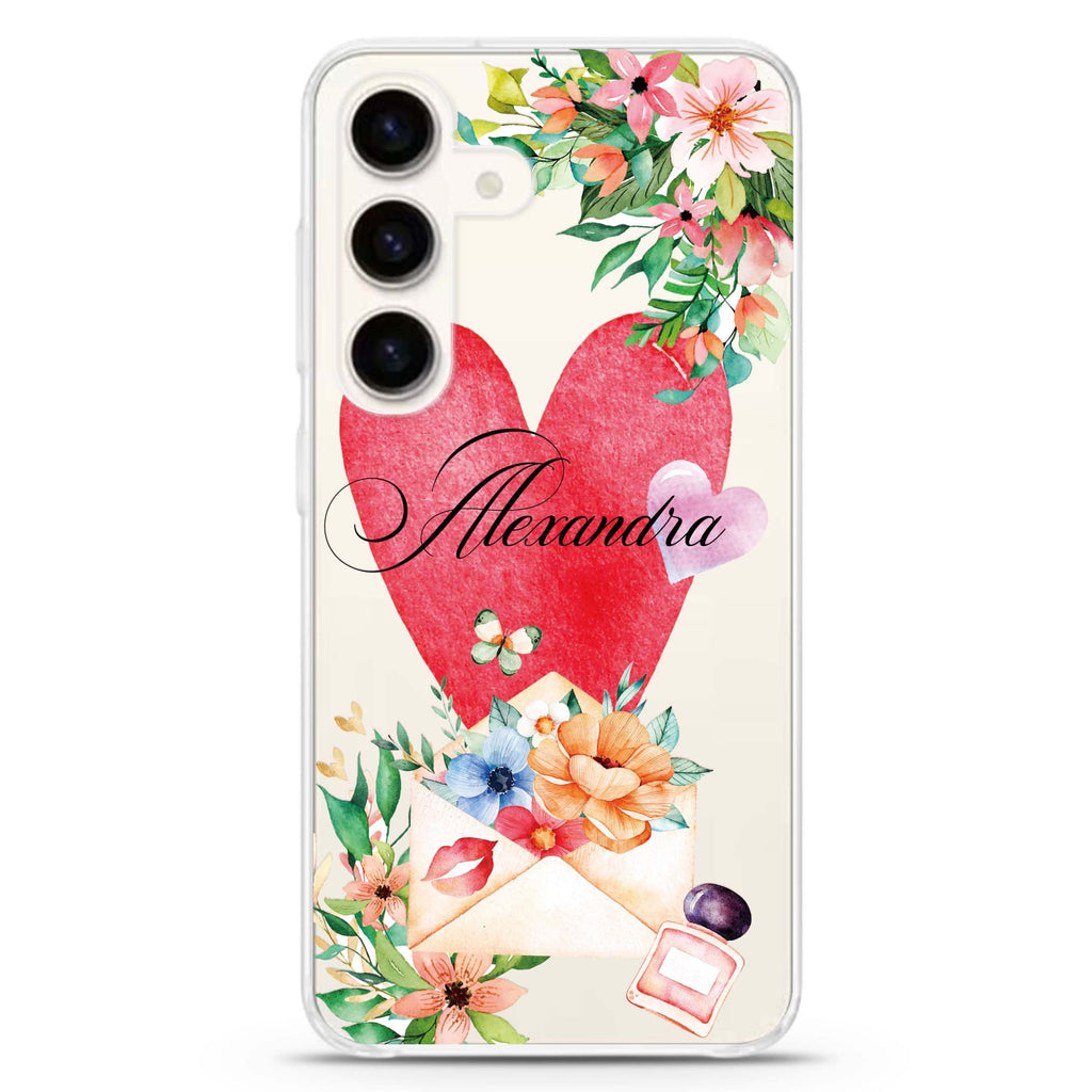 Floral Love Letter Samsung Galaxy Ultra Clear Case