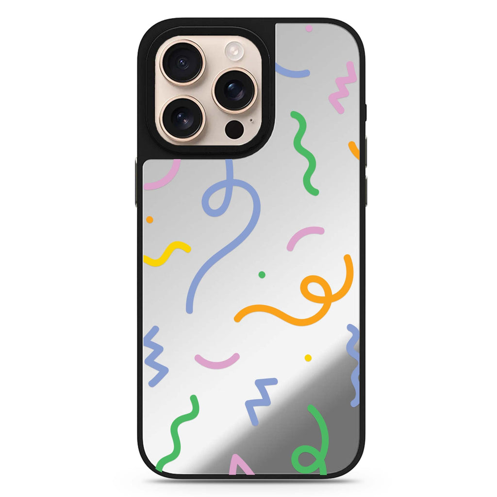 Abstract Doodles Design 3 cute aesthetic design iPhone 16/15/14 Pro Max & Pro mirror case