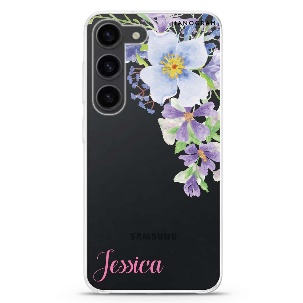 Fragrance of Flower personalized ultra-clear case for Samsung Galaxy S23/S22, front view