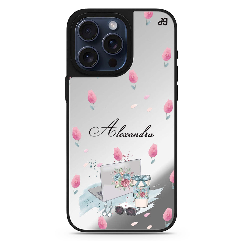 My Foral Lifestyle personalized name MagSafe mirror case for iPhone 16/15/14 Pro Max and Pro, main view