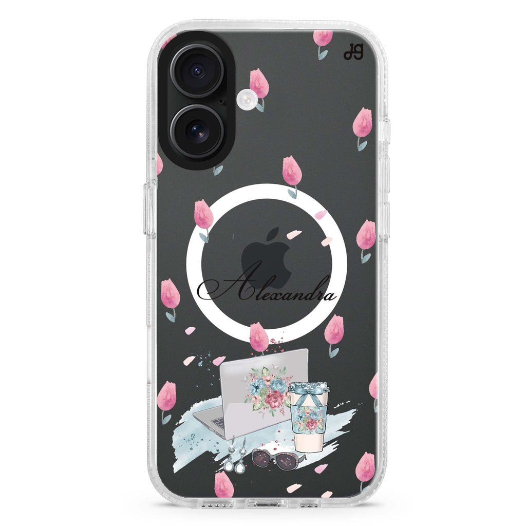 My Foral Lifestyle MagSafe Compatible iPhone 16 Ultra Clear Case - Personalized and Stylish Protection