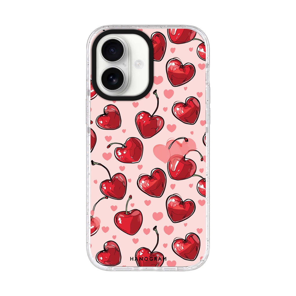 Cherry Amore iPhone 17 ultra clear MagSafe case, front product view
