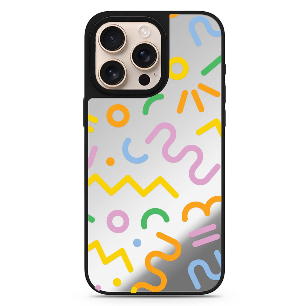 Abstract Doodles Design 2 cute aesthetic design iPhone 16/15/14 Pro Max & Pro mirror case