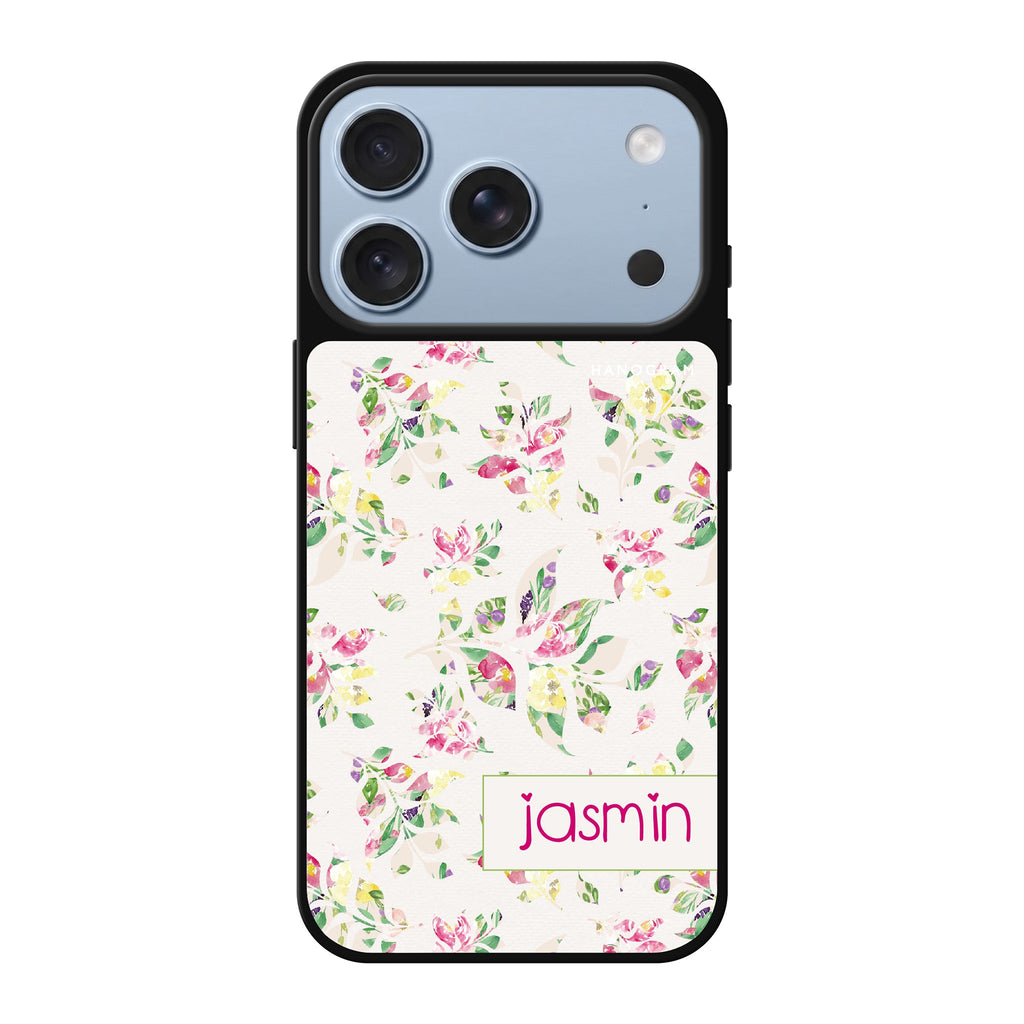 Floral Rain personalized name spring flower floral nature iPhone 18 Pro Max mirror case