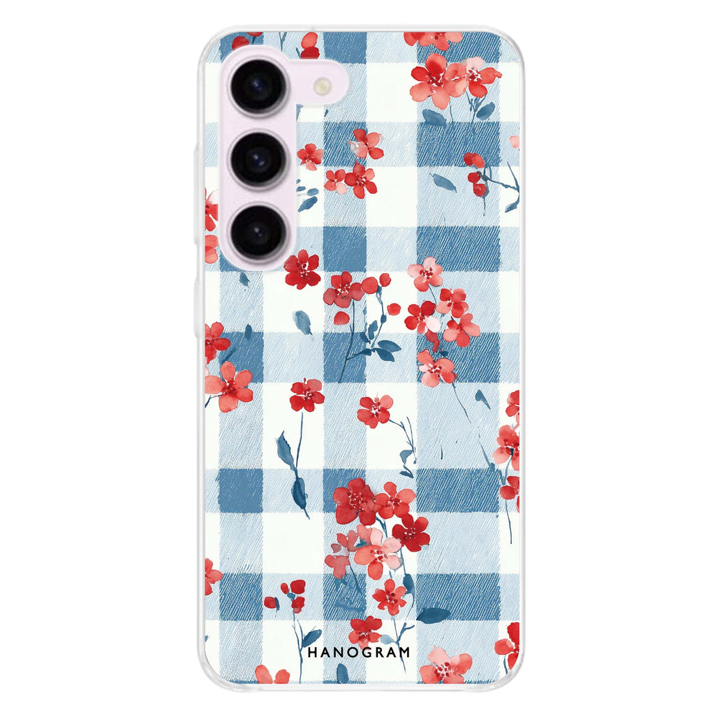 Cherry Meadow ultra-clear case for Samsung Galaxy S23/S22, front view