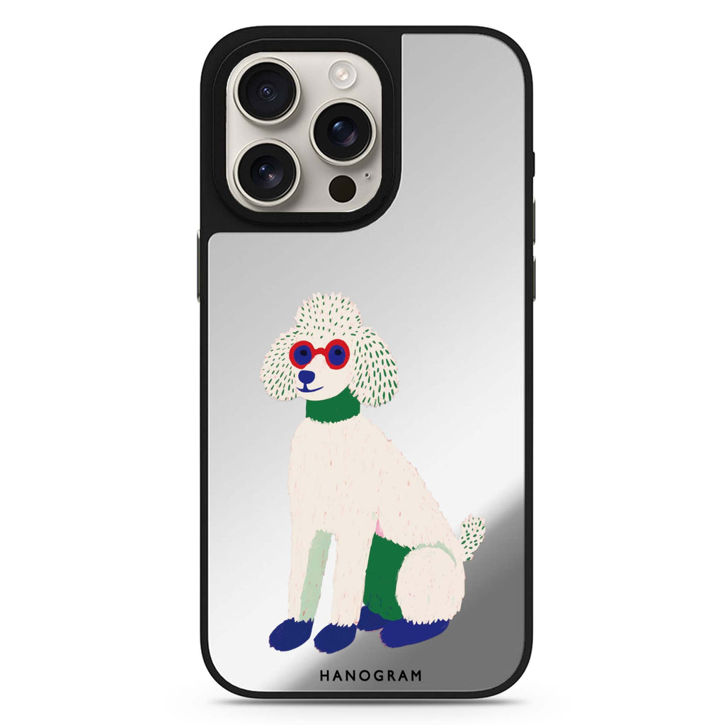 Peace & Poodle dog design iPhone 16/15/14 Pro Max & Pro mirror case