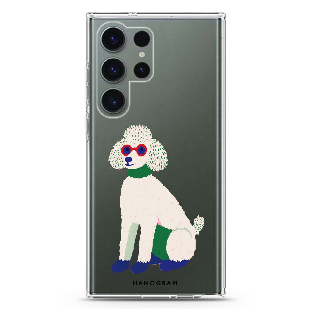 Peace & Poodle Samsung Galaxy S26/S25/S24/S23/S22 Ultra ultra clear case, transparent design, main view