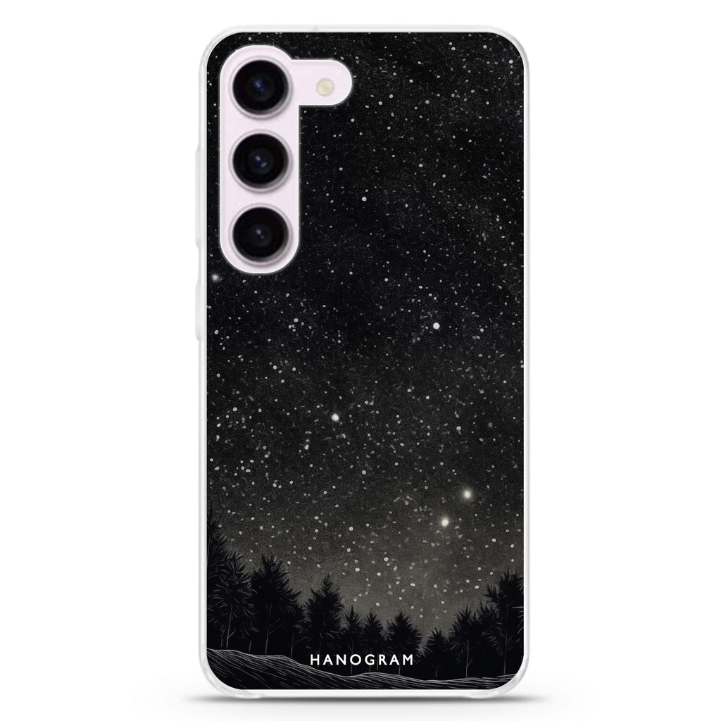 Galactic Gleam ultra-clear case for Samsung Galaxy S23/S22, front view