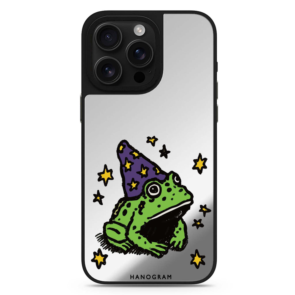 Starry-Nosed Wizard Frog MagSafe compatible mirror case for iPhone 16/15/14 Pro Max and Pro, main view