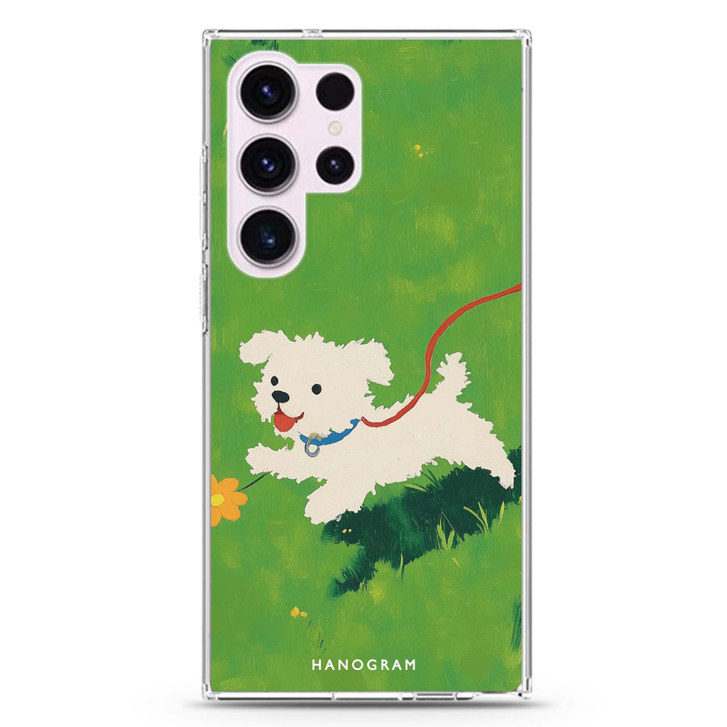 Puppy Pop Samsung Galaxy S26/S25/S24/S23/S22 Ultra ultra clear case, transparent design, main view