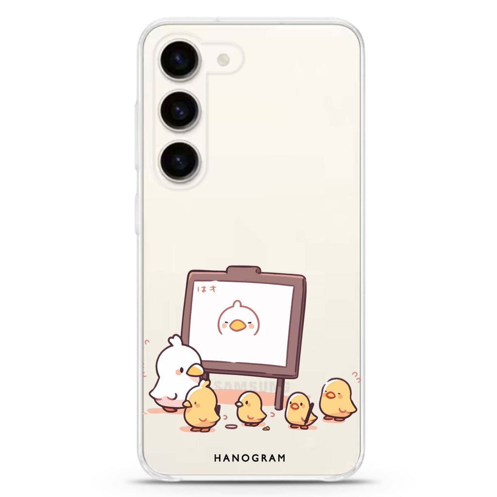 Quack Command ultra-clear case for Samsung Galaxy S23/S22, front view