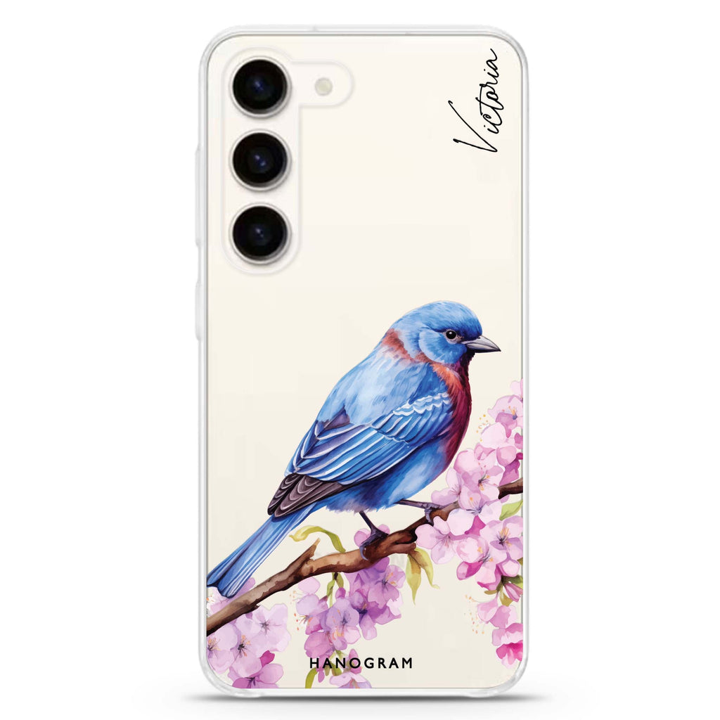 Bunting Blossom personalized ultra-clear case for Samsung Galaxy S23/S22, front view