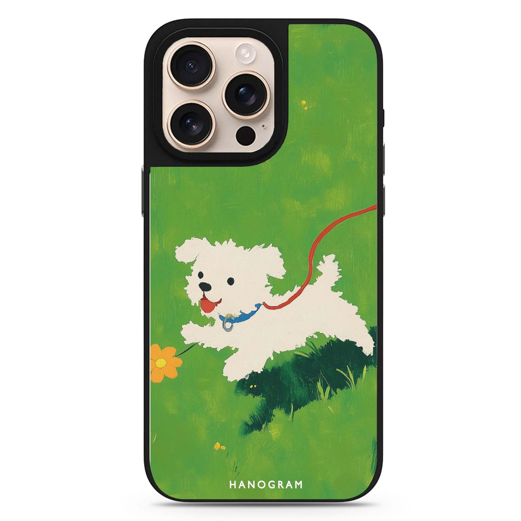 Puppy Pop dog design iPhone 16/15/14 Pro Max & Pro mirror case