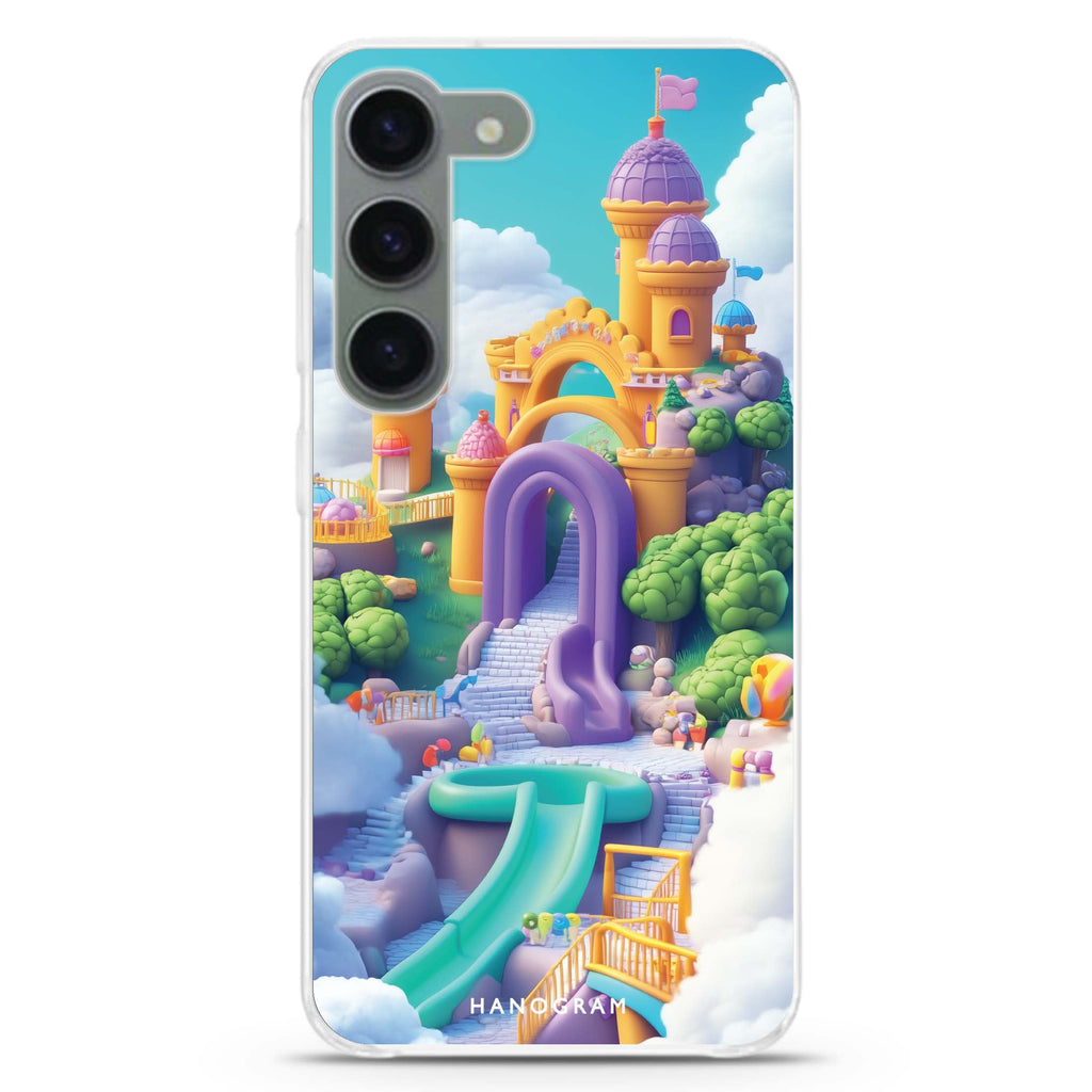 Mystic Playground ultra-clear case for Samsung Galaxy S23/S22, front view