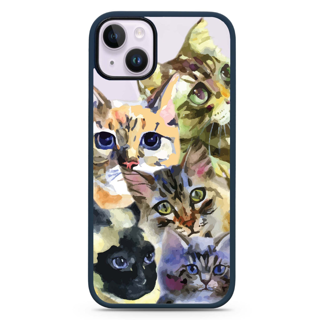 Watercolour Cat iPhone 15 Impact Guard Bumper Case
