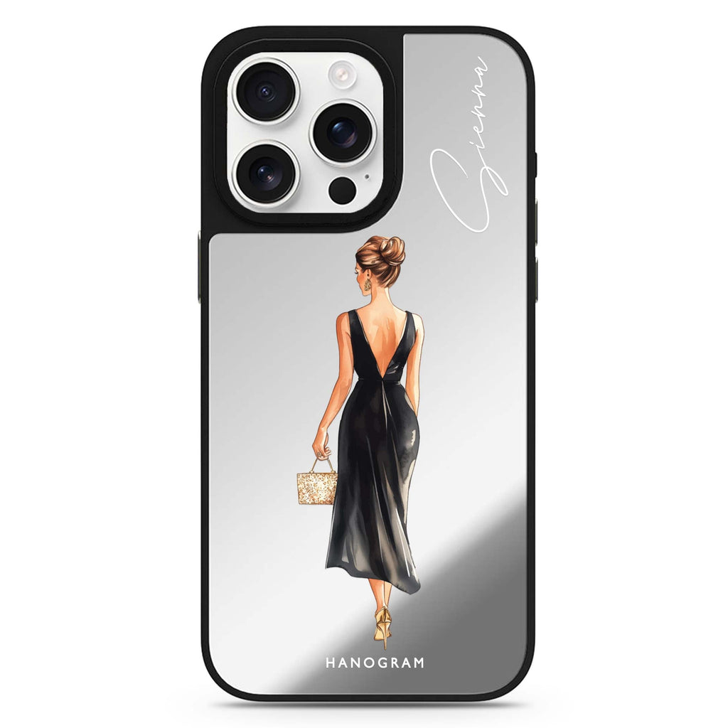 Midnight Glow personalized name MagSafe mirror case for iPhone 16/15/14 Pro Max and Pro, main view