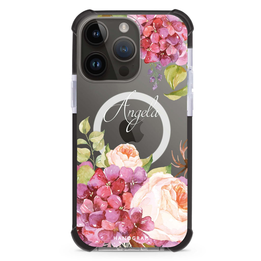Pretty Floral iPhone 15 Pro Max MagSafe Compatible Ultra Shockproof Case