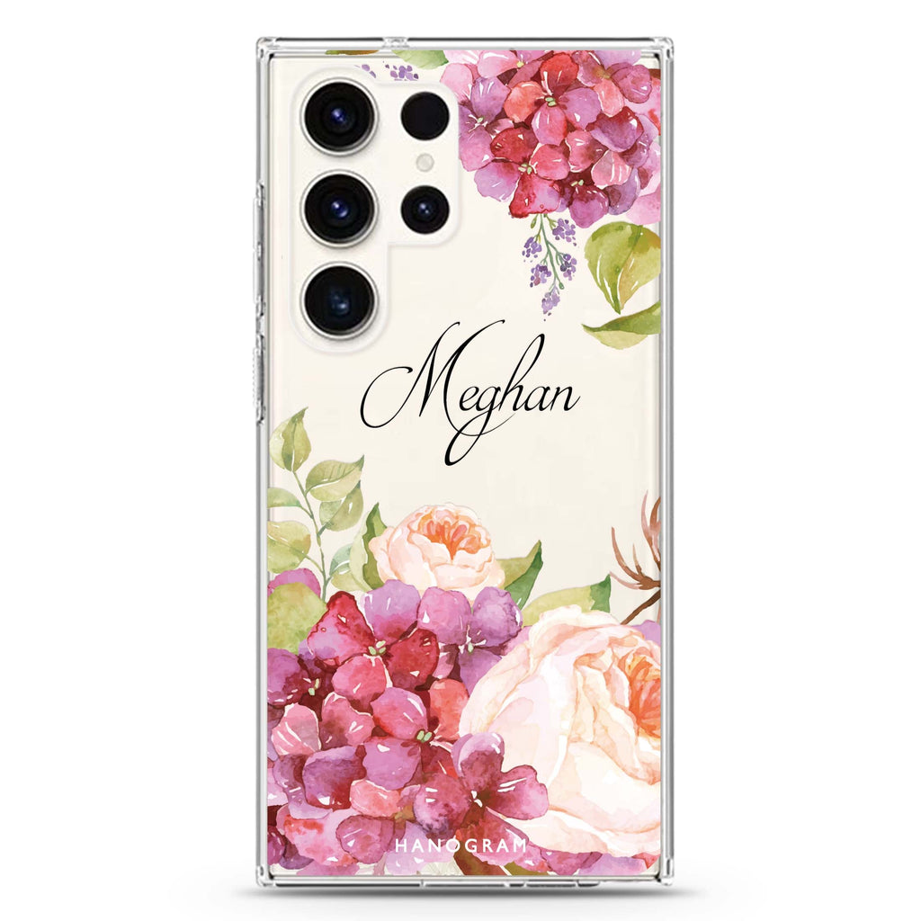 Pretty Floral Ultra Clear Case For Galaxy S24 Ultra