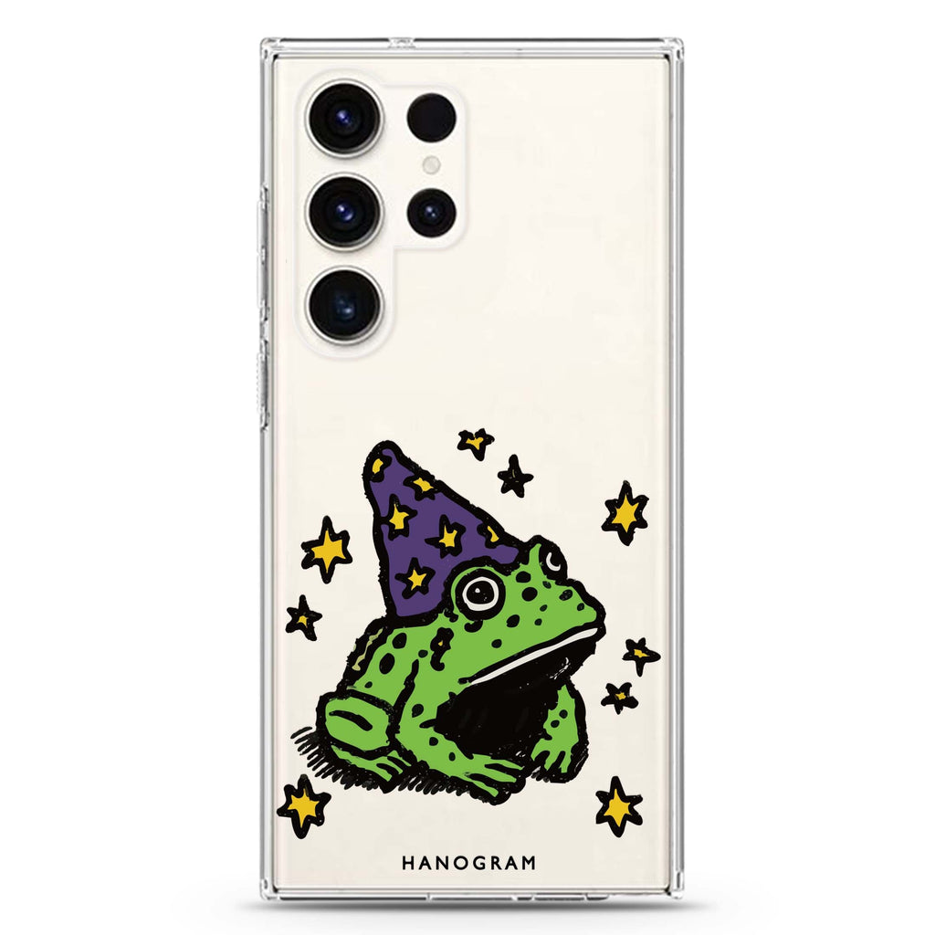 Starry-Nosed Wizard Frog Samsung Galaxy S26/S25/S24/S23/S22 Ultra ultra clear case, transparent design, main view