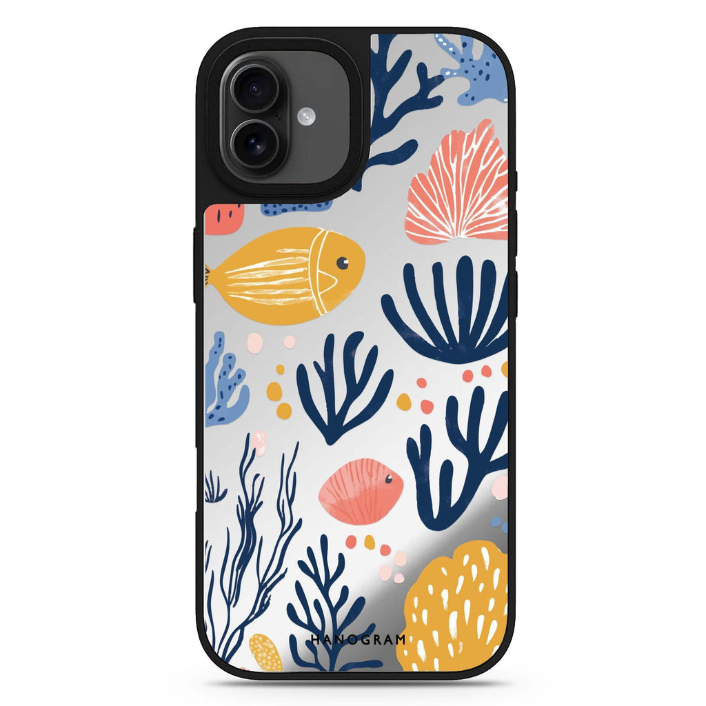 Coral Cutouts iPhone 17 mirror case