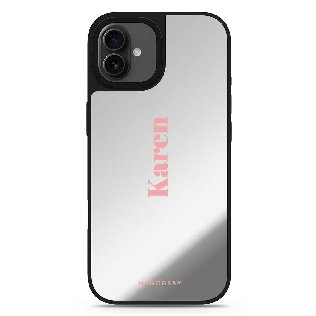 YourName Club personalized name iPhone 17 mirror case
