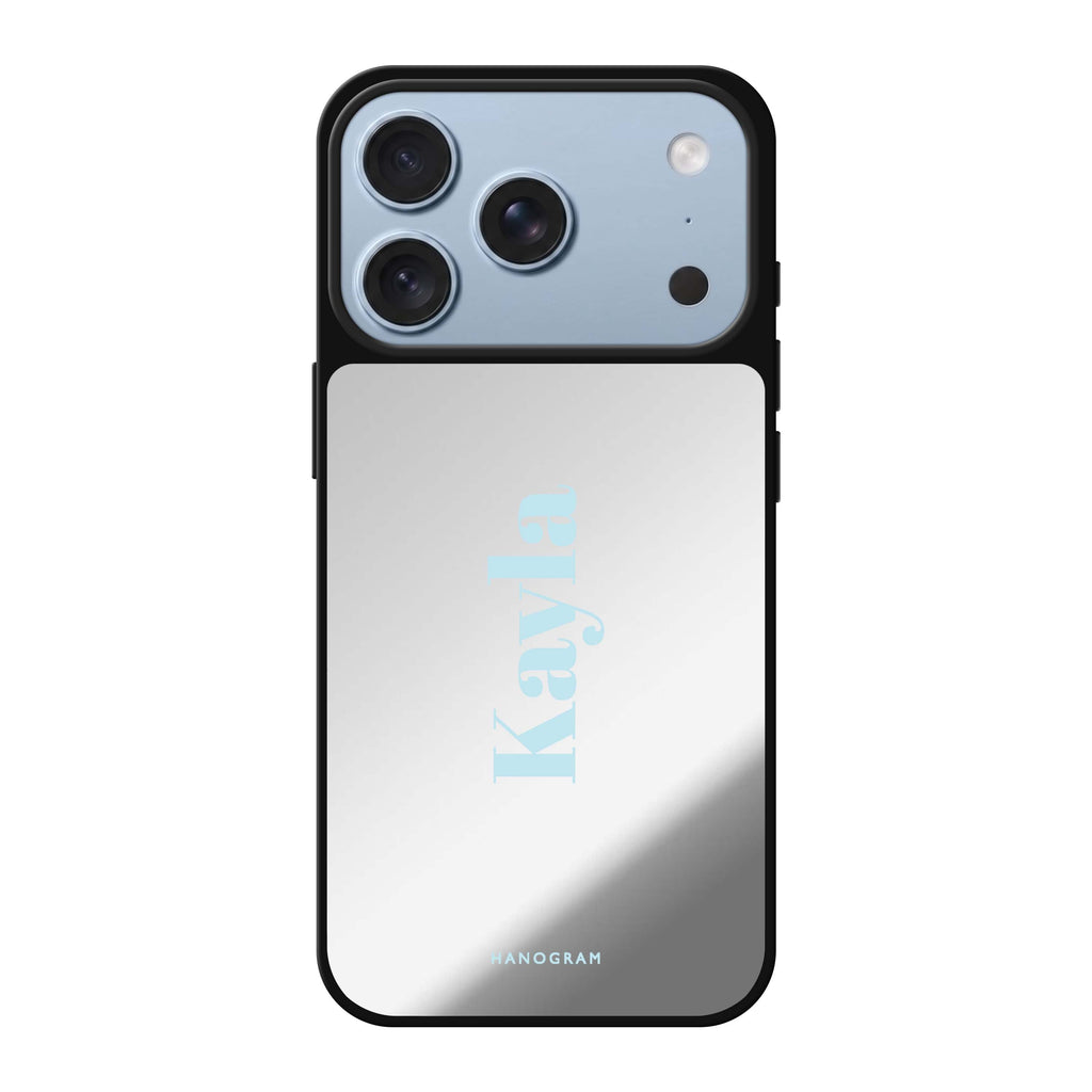 YourName Club personalized name typography iPhone 18 Pro Max mirror case
