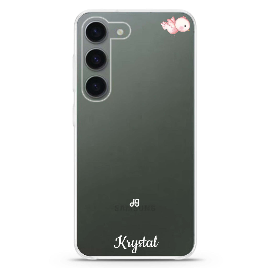 Bird of the Soul personalized ultra-clear case for Samsung Galaxy S23/S22, front view