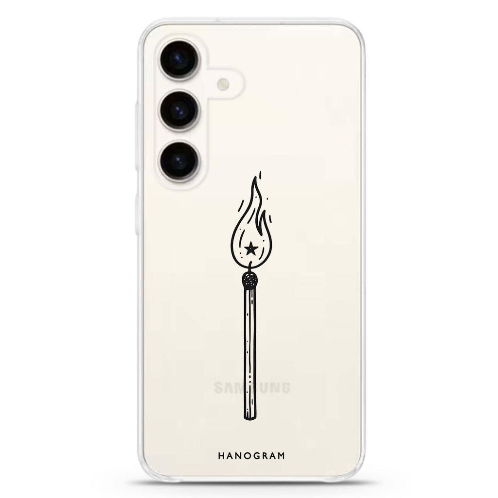 A Match Full of Stars Samsung Galaxy Ultra Clear Case — front view