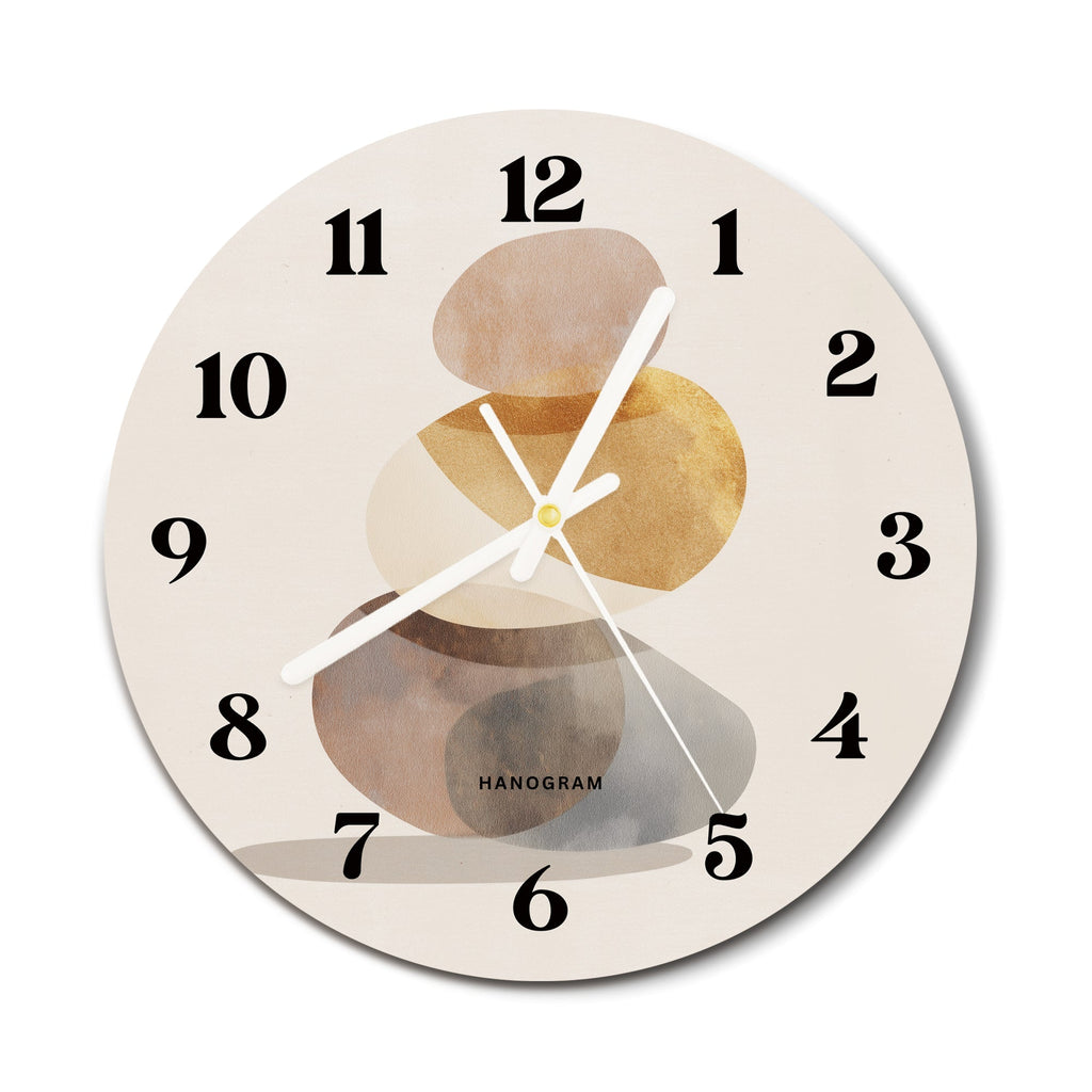 Earth Stack Calm premium glass wall clock, minimal home decor clock, main view