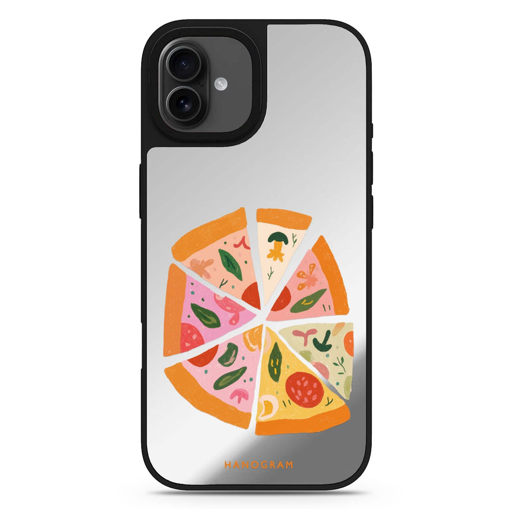 Pastel Pizza Dream celestial design iPhone 17 mirror case